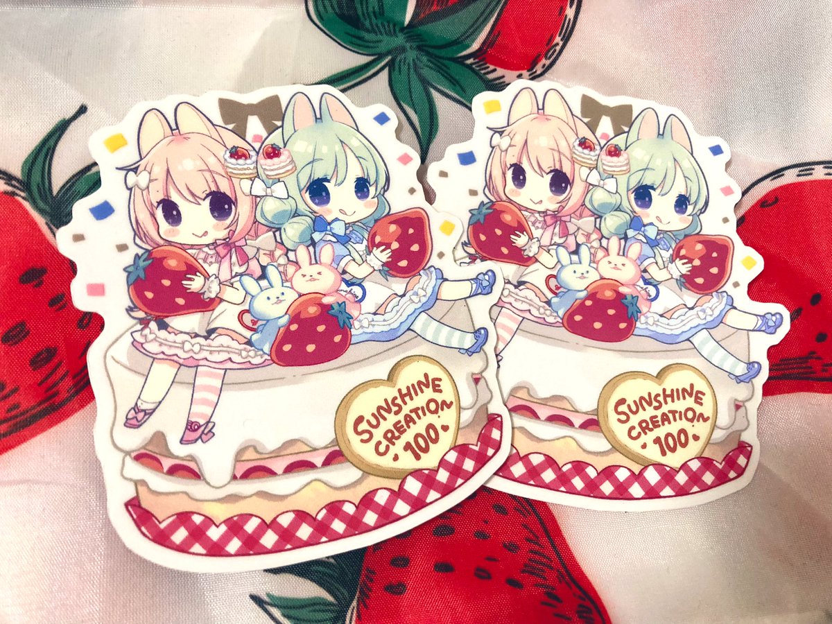 セットに入るステッカーも届きました😊クリア素材で周りの白い部分は透けます！　#サンクリ　#サンクリ100