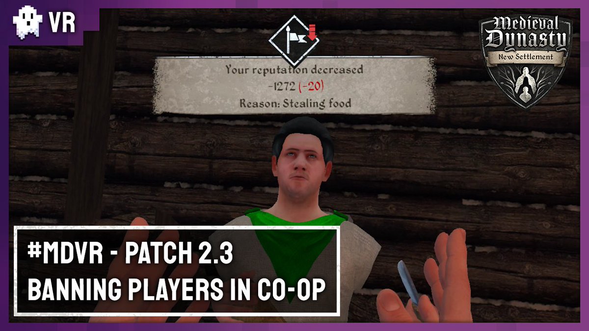 Ever since releasing the public servers list for our co-op mode in #MedievalDynastyNewSettlement we're working on making it a fun experience for everyone. Sadly some people have the most fun disturbing others, so in Patch 2.3 we'll add temporary ban option youtu.be/JcZGp9raH_c