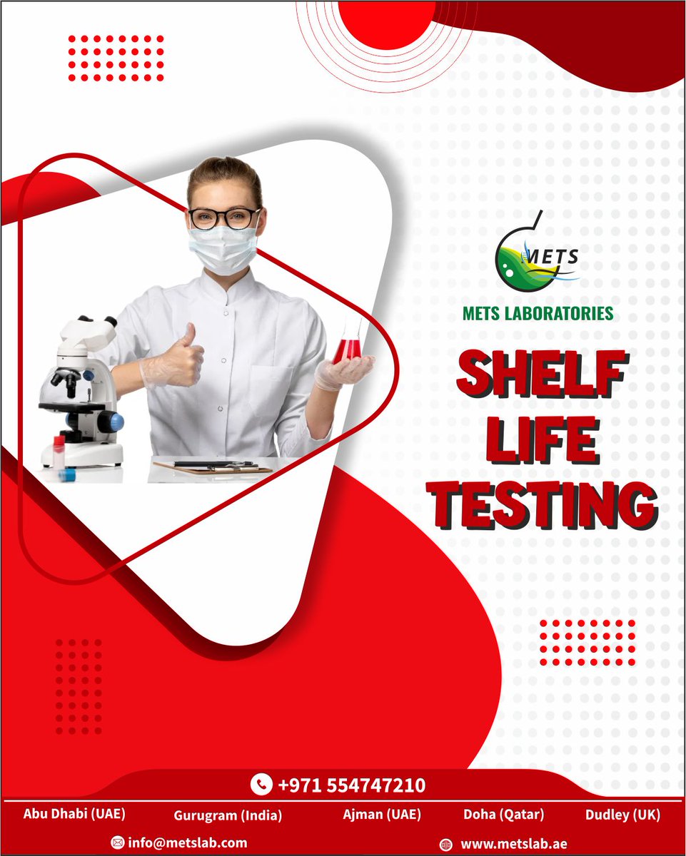 MetsLab_'s tweet photo. 🧪How long will your product last?

At METS Lab UAE, our Shelf Life Testing helps ensure your food, cosmetics, or pharma products stay safe and effective till expiry.

👉 Follow us for more testing solutions!

#ShelfLifeTesting #METSLab #UAEQualityLab #FoodSafety #CosmeticTesting https://t.co/xKGYhZ80RD