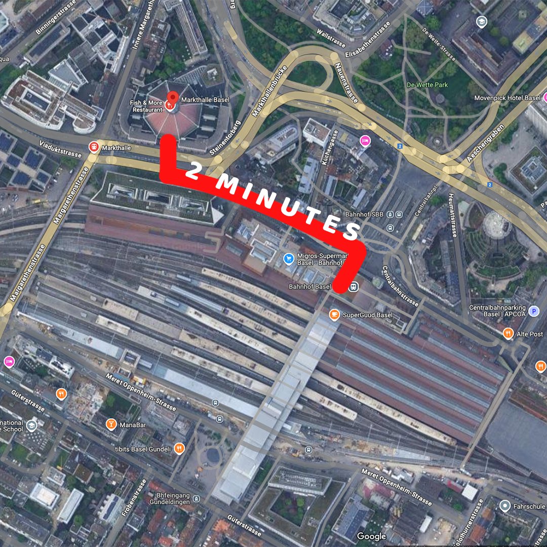 The closest you can be to a train station?
That's pretty much where we are for #SwissDome! 🇨🇭
Only 2min walk (or less if walk like Sonic) 🚶‍♂️🌬️
So you're there in 3hrs from Frankfurt 🇩🇪 or Paris 🇫🇷