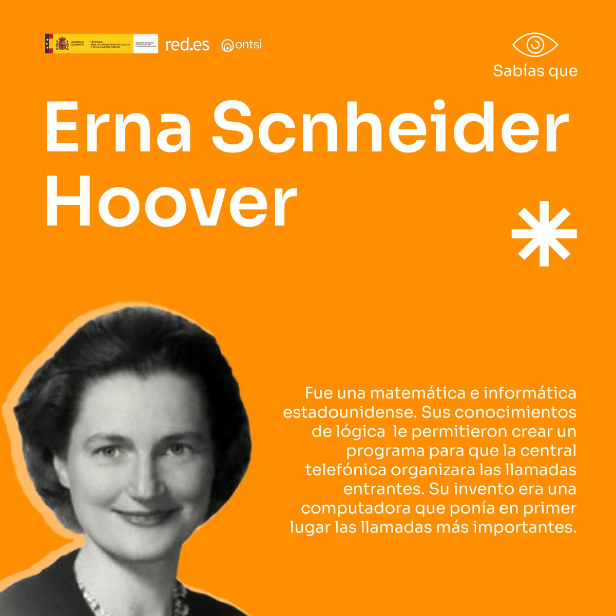 📲Erna Scnheider Hoover revolucionó las telecomunicaciones al crear el primer sistema computarizado de control de llamadas

👩‍🔬También fue una de las primeras mujeres en patentar un 'software'