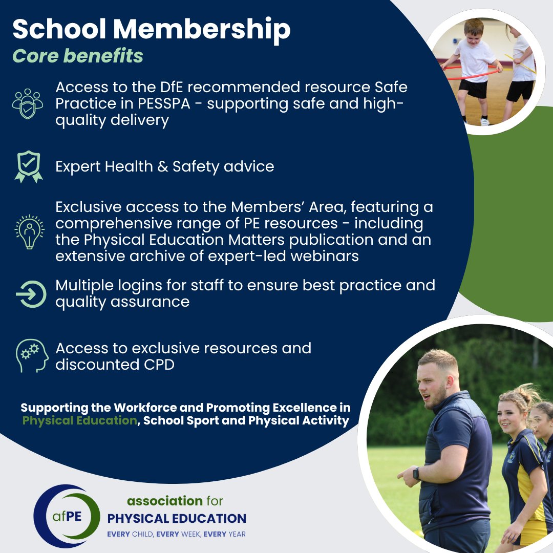 Calling all schools📣

PE plays a pivotal role in shaping and supporting our young people. To give your pupils high quality, engaging and safe PESSPA opportunities, join us today.

⬇️Check out the core benefits of membership and join our growing network of teachers and