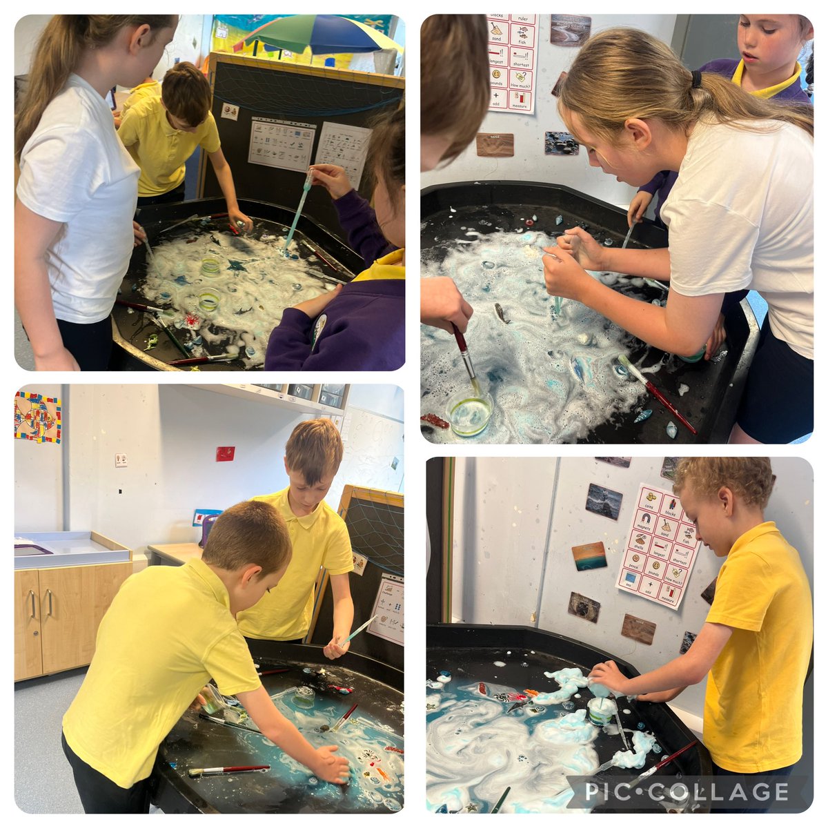 Foam, fun and fizz!
Our learners exploring how foam melts in water — watching swirls and making magic through play! 🌈🖐️