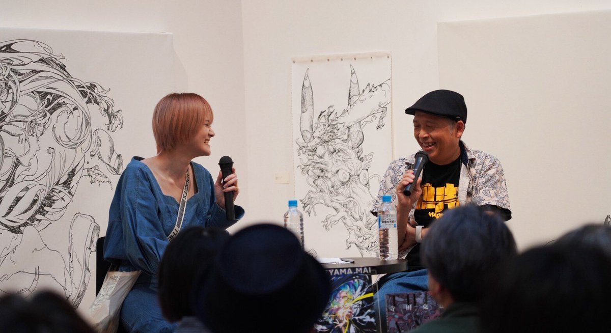 catsuka's tweet photo. A conversation between @Yoneyamai &amp; @KatsuyaTerra about two huge murals they drew at the same time a few weeks ago.
Part 1: https://t.co/mxwPz02Upg
Part 2: https://t.co/tMnBuAKKCm https://t.co/MDiATLpmbN
