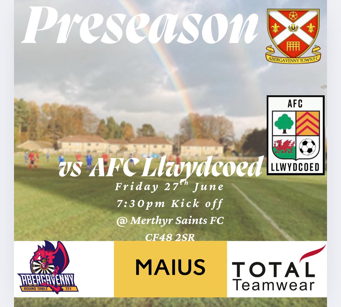 Our 1st team get their pre season friendlies underway tonight, facing AFC Llwydcoed at Merthyr Saints ground.

🏟️- Merthyr Saints FC (CF48 2SR)
⏱️- 7.30 PM

#atfc #upthetown #utt #abertown