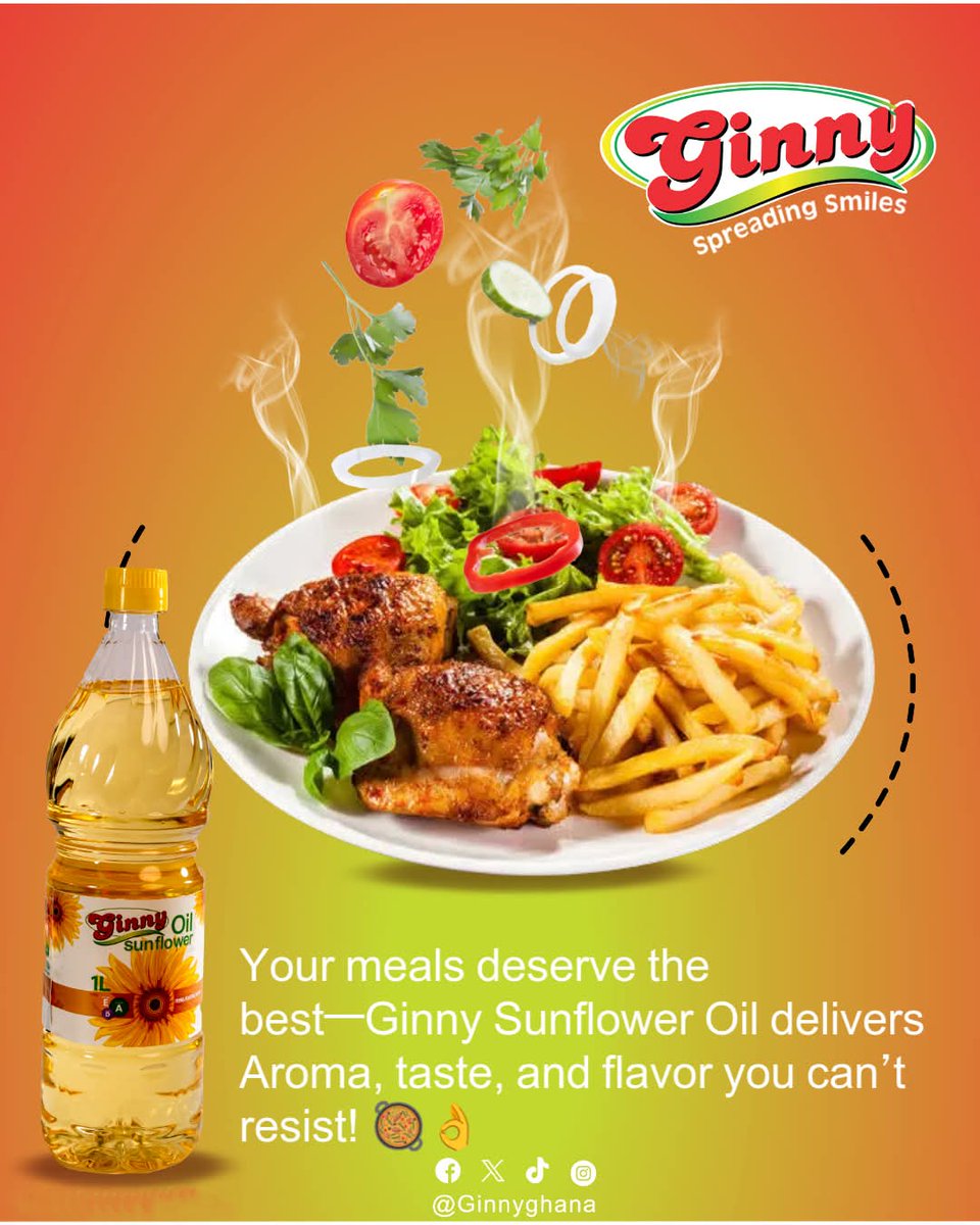 africazonetl's tweet photo. Your meals deserve the bestโGinny Sunflower Oil delivers Aroma, taste, and flavor you canโt resist! ๐ฅ๐
#ginnysunfloweroil #TasteTheGoodness #aromayoulove #FlavorfulMeals #cookwithginny #healthycooking #DeliciousEveryDay
Like โค๏ธ | Share ๐ | Comment ๐ฌ | Follow ๐ฃ https://t.co/A2nCToFLW2