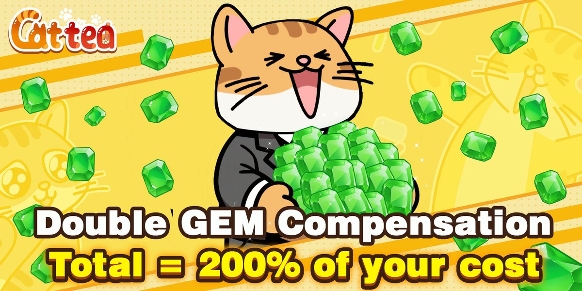 🎉Double Gem Compensation For All OGs! 🔥

We heard your voices loud and clear.

OG players deserve better - so we're doubling down.

Claim Your GEM - t.me/CatteaAIbot/ga…

💎 ADDITIONAL GEM COMPENSATION

You received GEM compensation after the last update (around 1USD =