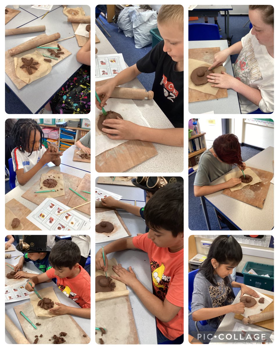 Year 4 sculpting their clay flowers this morning!