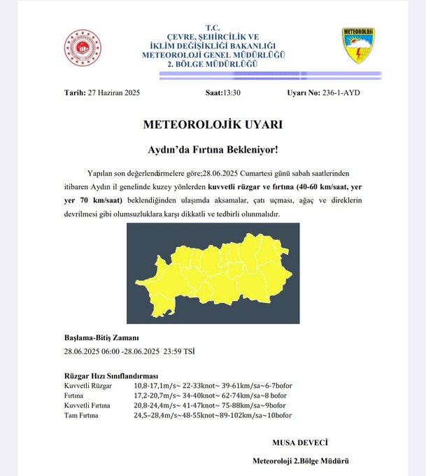 Aydın’da Kuvvetli Fırtına Bekleniyor, Hazırlıklı Olun