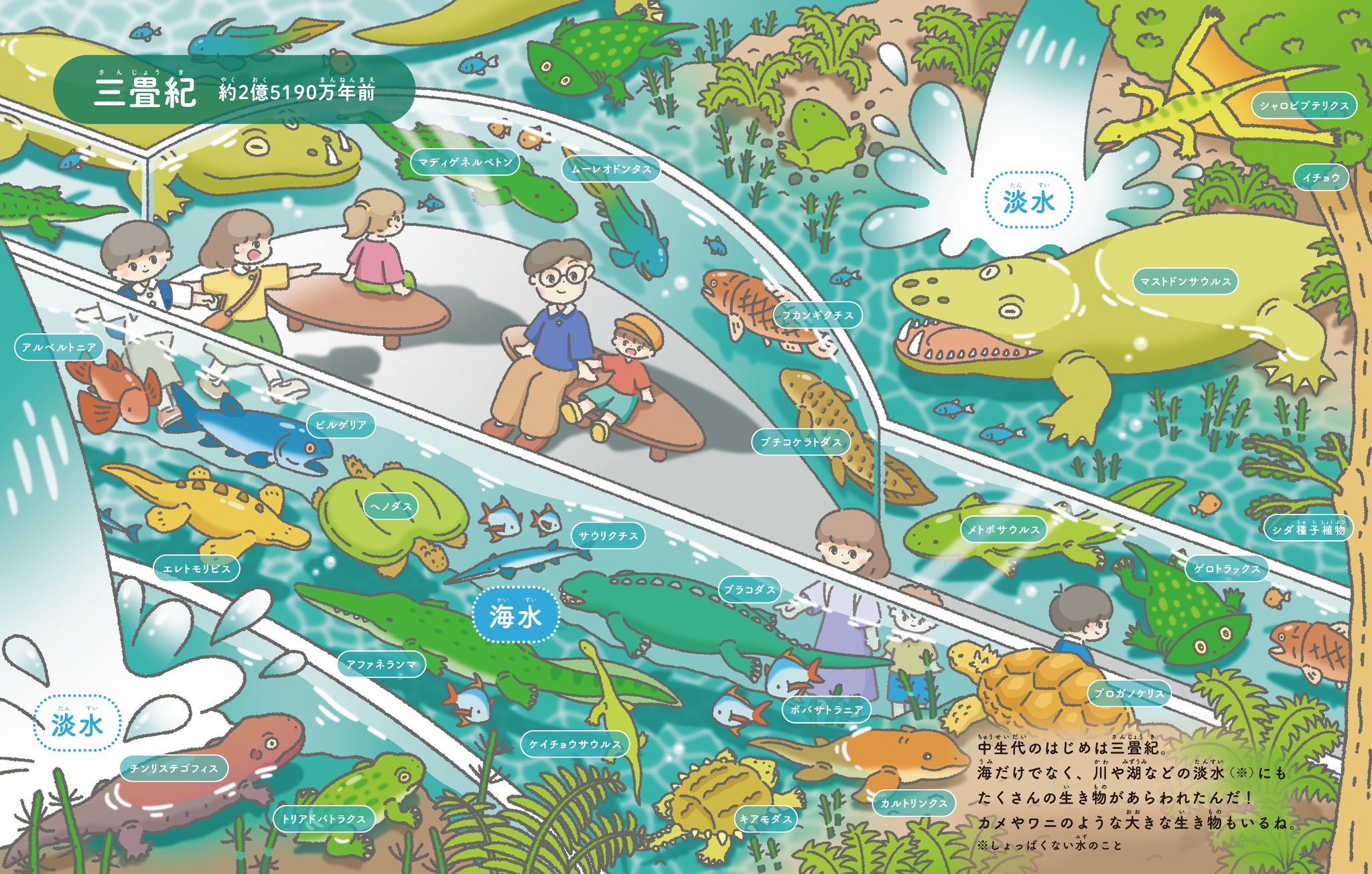水中の動物を落書き。海の生き物、手描きの海洋生物、イルカ