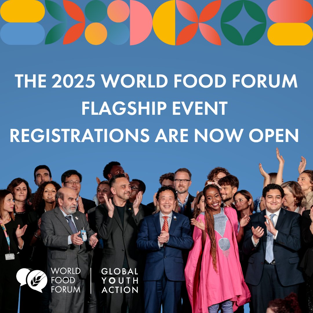 The registrations for the 2025 World Food Forum flagship event are now open!

📍 FAO headquarters, Rome &amp; Online
📅 10–17 October 2025

Theme:  “Hand in Hand for Better Foods and a Better Future”

🔗Register here: world-food-forum.org/2025/registrat…