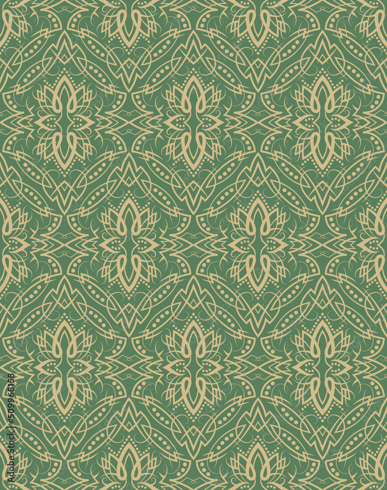 yurrey_p's tweet image. #Vintage delicate #seamlesspattern. Symmetric antique #wallpaper. #Vector repeating elegant #ornament. #StockVector | #AdobeStock stock.adobe.com/stock-photo/id…