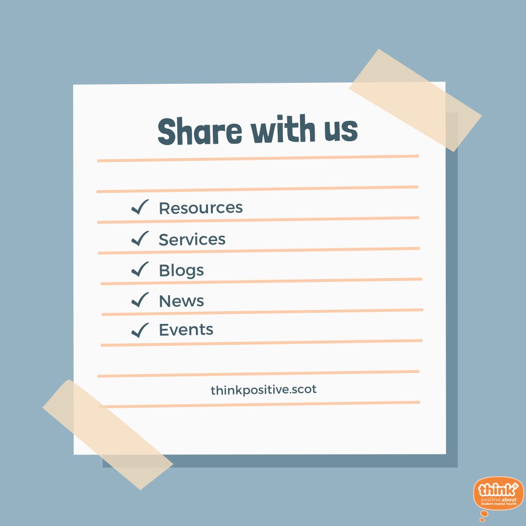thinkposNUS's tweet image. We're looking for helpful content around mental health that's relevant to students in Scotland and those who support them 🫶
Follow the link to share with us 📝 bit.ly/42qPHeL
