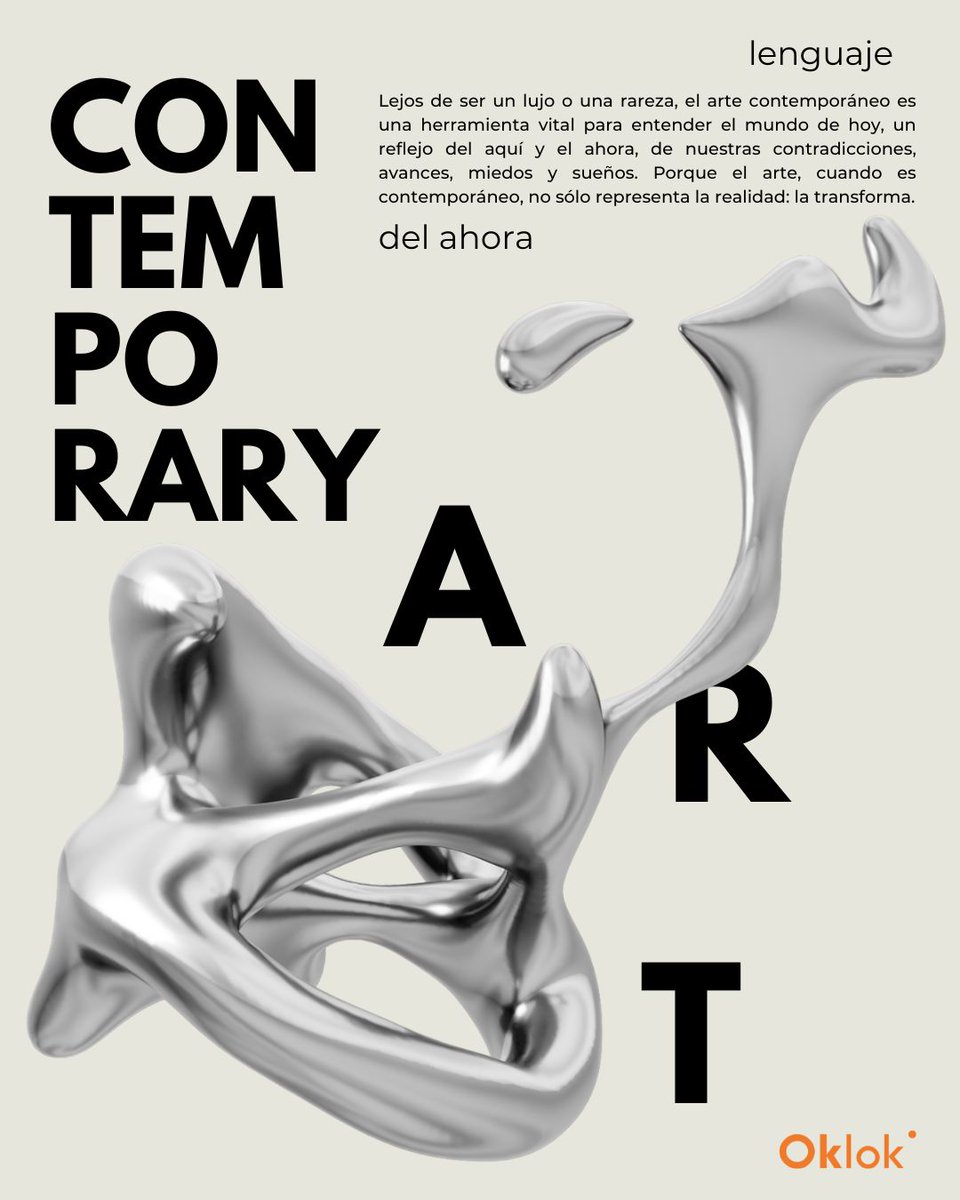 El arte contemporáneo no busca encajar, busca provocar. Es pregunta, es reflejo, es una forma de habitar el presente. Más que un objeto, es una experiencia. Más que belleza, es significado.
#ArteContemporáneo
#Diseño #Creatividad
#DiseñoGráfico #DiseñoWeb