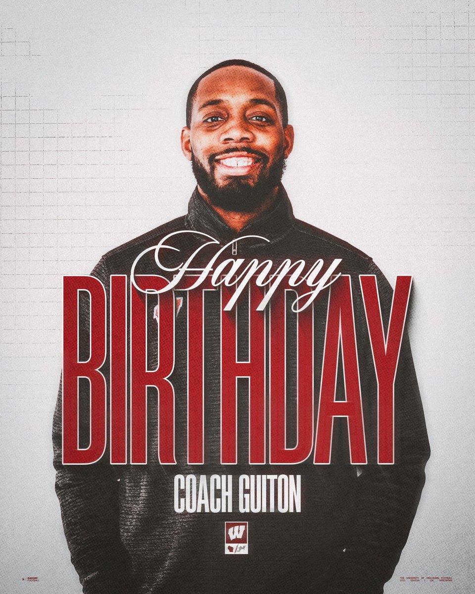 Wisconsin Football (@badgerfootball) on Twitter photo Happy birthday <a href="/CoachGuiton/">Kenny G.</a>‼️ Happy birthday <a href="/CoachGuiton/">Kenny G.</a>‼️