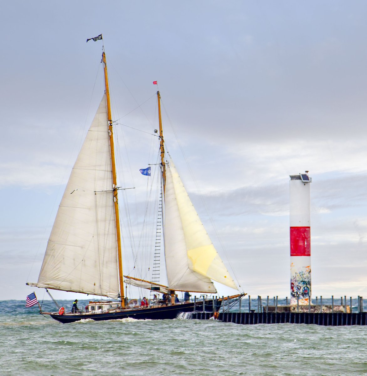JamesMontanus's tweet image. The interestingly named 'When and If' sailboat returning to port in Rochester after a very rough ride with passengers on Lake Ontario yesterday afternoon. The schooner has a fascinating history, having been commissioned by General George S. Patton, the highly decorated WWll hero.