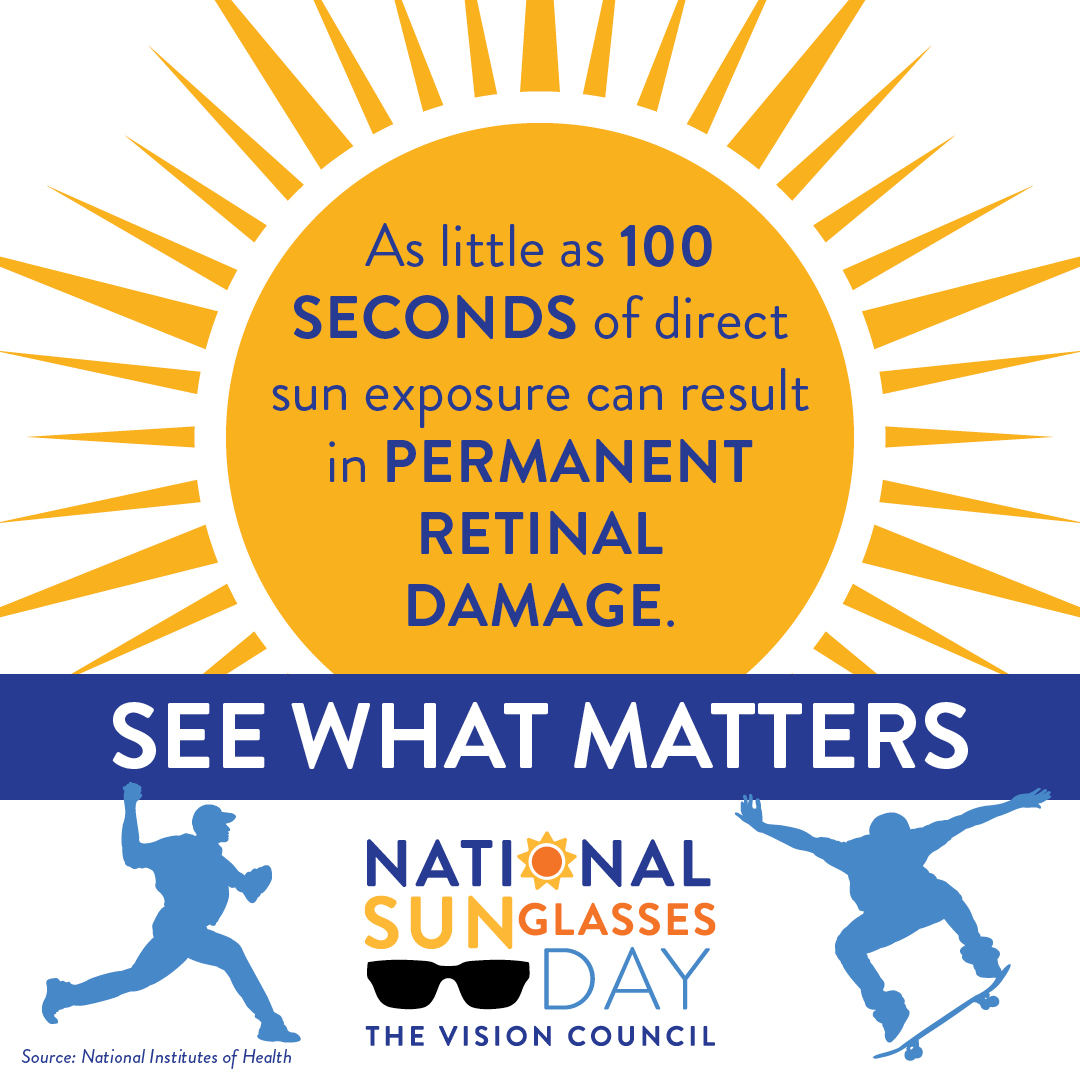 CFSsarasota's tweet photo. 😎 It’s National Sunglasses Day! Did you know that UV rays can increase your risk of cataracts, macular degeneration, and even eyelid cancer?
🕶️ Protect your eyes and your style with sunglasses that block 100% UVA/UVB rays.
#NationalSunglassesDay https://t.co/SaC8N2OOyu