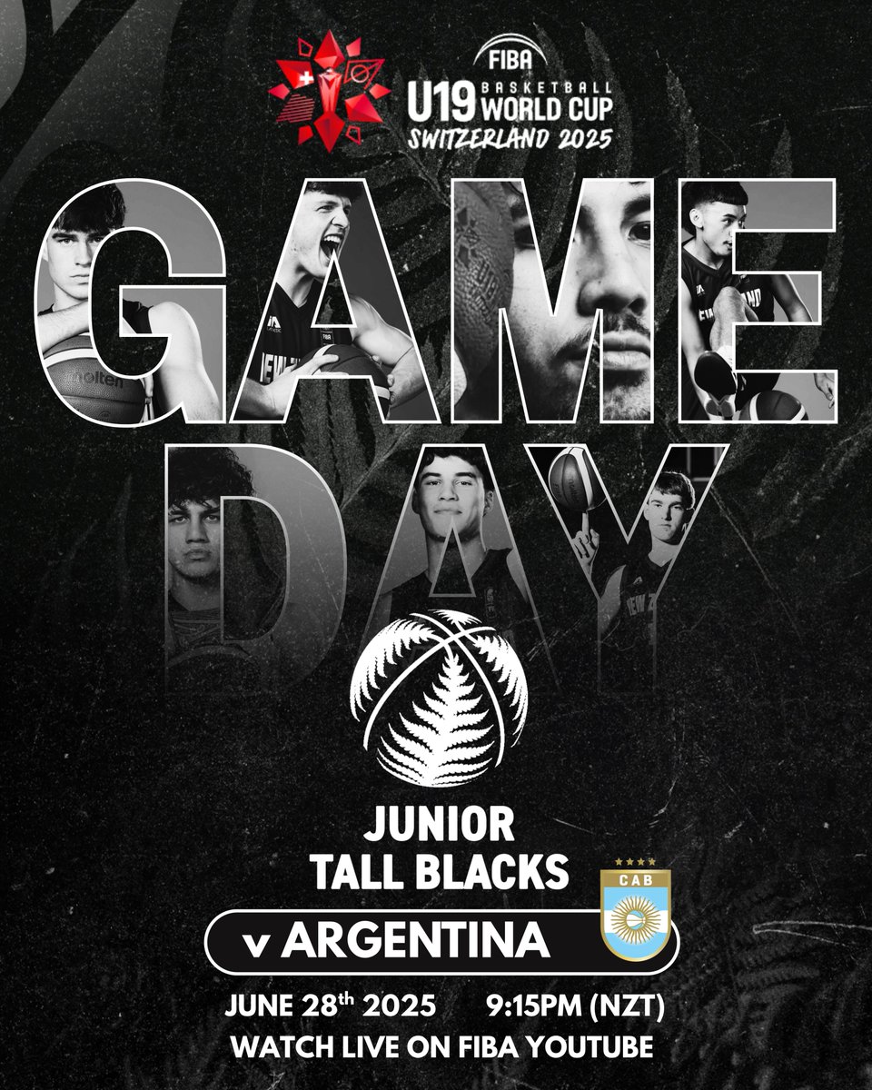 BasketballNZ's tweet image. WE READY! Gameday in Lausanne sees the JTB's take on Argentina in the opening game of the 2025 FIBA U19 World Cup 🔥
👉 9:15pm - FIBA YouTube 📺