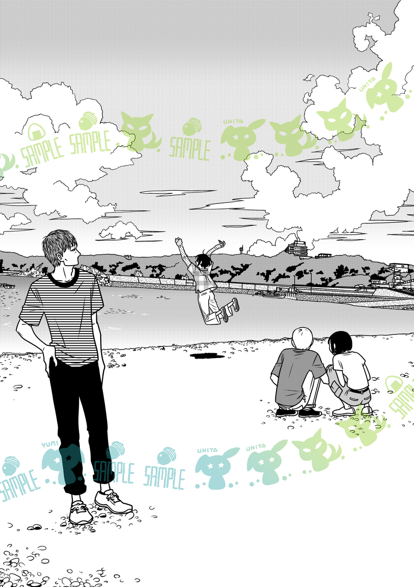 月刊!スピリッツ8月号に「縁もゆかりも」24ページ掲載されています。よろしくお願いいたします。
3枚目の画像は気に入っているコマのネームと出来上がりです。わたしのネームはきれいじゃないけどこのコマはうまく描けました。