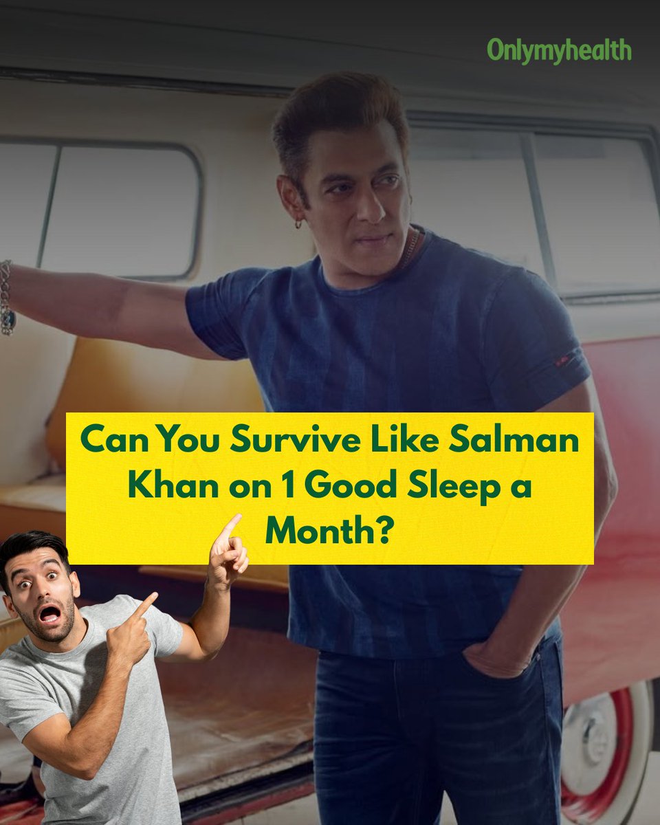 onlymyhealth's tweet image. Salman Khan Sleeps Just Once a Month? Here’s Why That’s Alarming 🛑
In a recent podcast, Salman Khan revealed he only gets 7–8 hours of sleep once a month, often surviving on just a couple of hours daily.

#SalmanKhan #SleepDeprivation #HealthWarning #BollywoodLifestyle