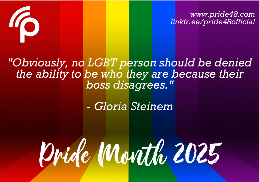 “Obviously, no LGBT person should be denied the ability to be who they are because their boss disagrees.” – Gloria Steinem #HappyPrideMonth2025 #LGBTQ ^VV