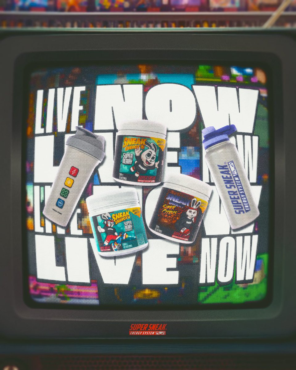 Oh we are so back. Super SNEAK is now live in all its 16-bit glory. Shop two new flavours (Super Berry and Super Citrus) and get your hands on the Tank Shaker of your DREAMS.

Shop now: sneakenergy.visitlink.me/uybYYP