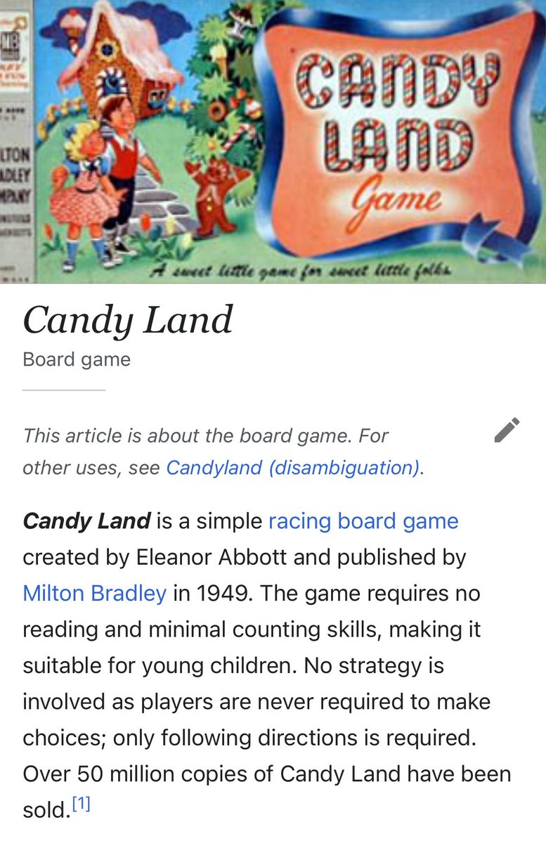 StyledApe's tweet image. I appreciate the undertones of resentment found in Candy Land’s Wikipedia page