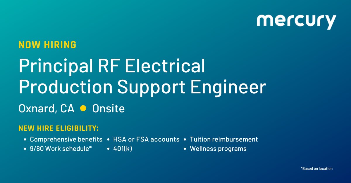 MRCY's tweet image. Mercury is looking for an #RFengineer to lead production support in Oxnard, CA. In this role, apply your expertise to troubleshoot complex RF systems, optimize manufacturing processes, and drive product quality and reliability. #Hiring 

🔗Apply now: ow.ly/k7Je50Wgoks