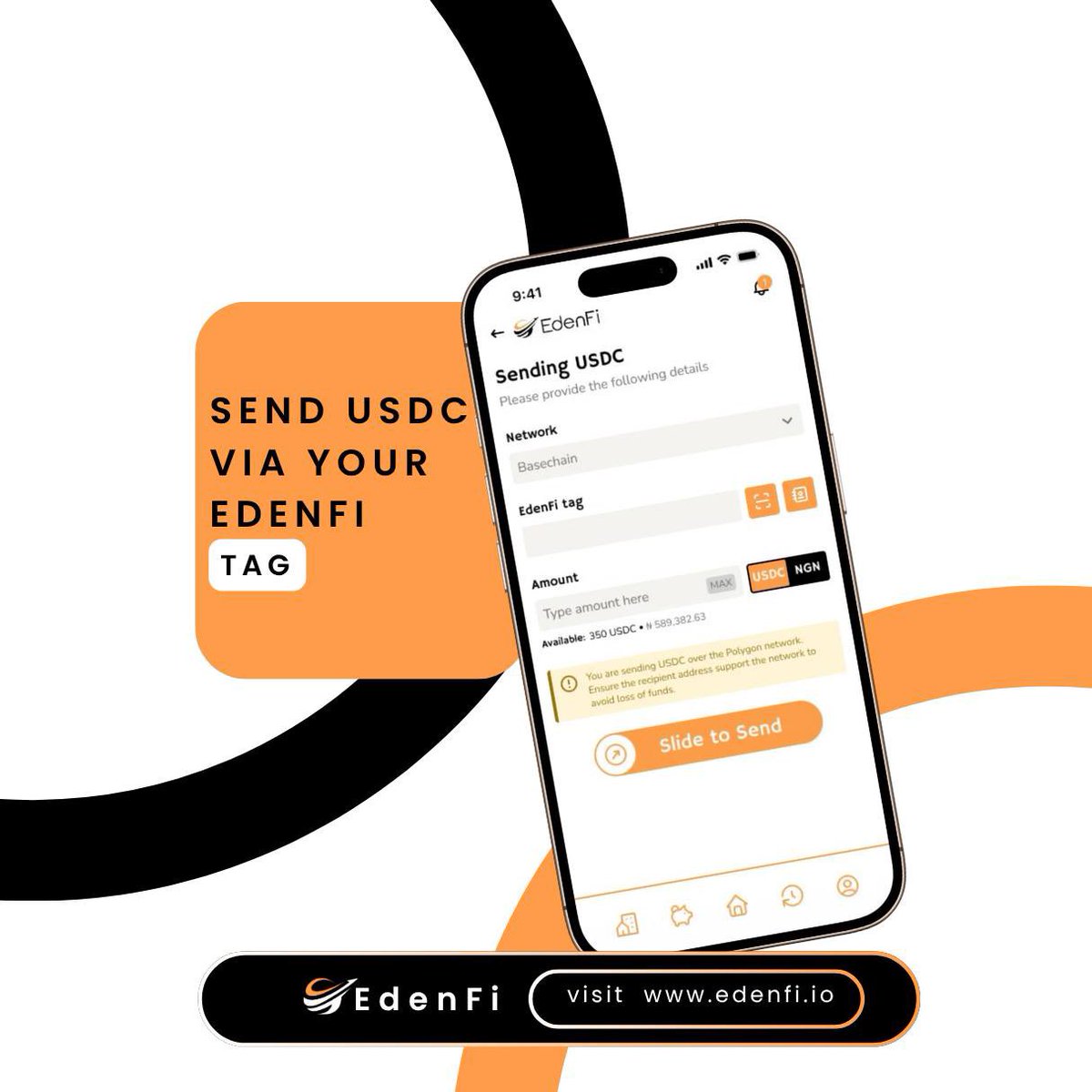 Secure your EdenFi tag early and send money to friends and family instantly 🟠💨