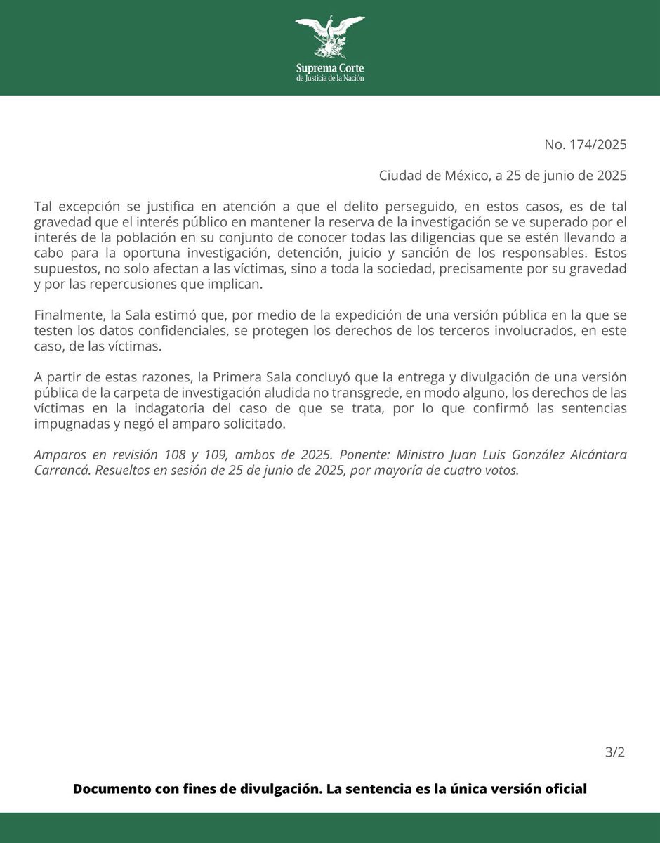 LA FGR DEBE ENTREGAR Y PUBLICAR EN SU PÁGINA DE INTERNET UNA VERSIÓN PÚBLICA DE LA CARPETA DE INVESTIGACIÓN RELACIONADA CON LOS HECHOS DEL CASO IGUALA