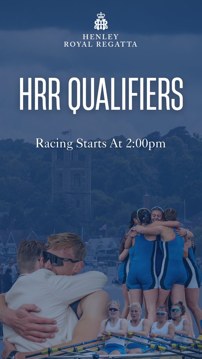 With less than an hour to go until qualifiers, we wish all crews racing good luck 🤞 

Live qualifying results can be found here: hrr.co.uk/compete/qualif… 

#HRR25 #HenleyRoyalRegatta #Qualifiers