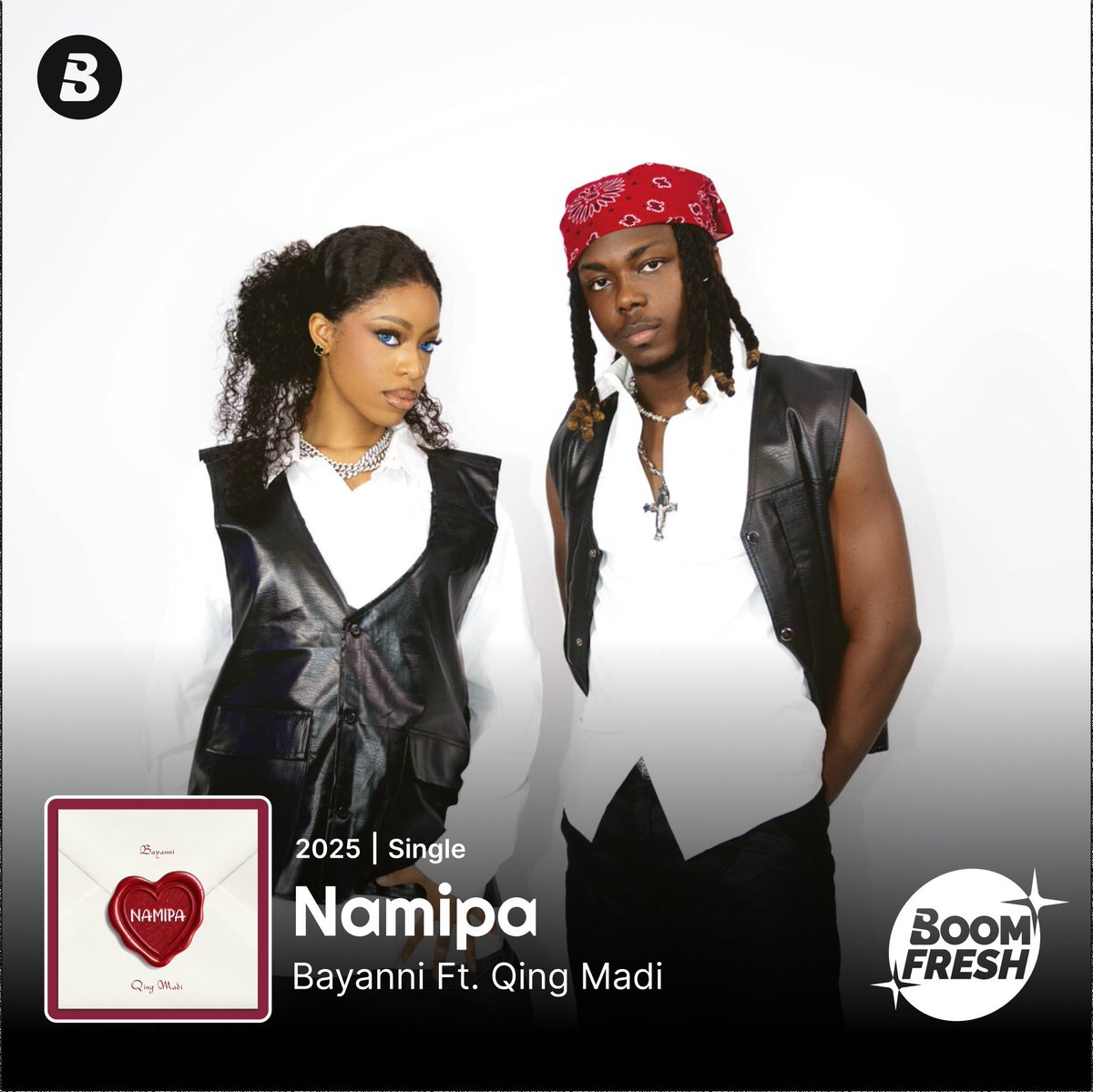 BoomplayNigeria's tweet photo. Your heart will hear it before your body starts moving.๐
It's @itsbayanni x @Qingmadi on #NAMIPA. A sultry & romantic groove laced with sweet Kompa rhythm!๐ฅ๐ถ
Pure feels ๐๐น
๐งOut Now On #Boomplay
โถ๏ธ๐ https://t.co/OHHX9HUAk1
#NewMusicFriday #Bayanni #QingMadi #BoomFresh https://t.co/VbgGhTKFPs