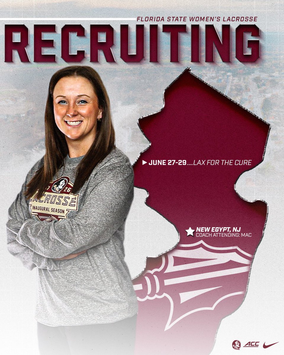 FSU_WLAX's tweet image. 𝑺𝒆𝒎𝒊𝒏𝒐𝒍𝒆 𝑹𝒆𝒄𝒓𝒖𝒊𝒕𝒊𝒏𝒈 🔥🍢
@CoachMac_FSU is staying in the Garden State for Lax For The Cure‼️
#NolesLax | #BuildIt