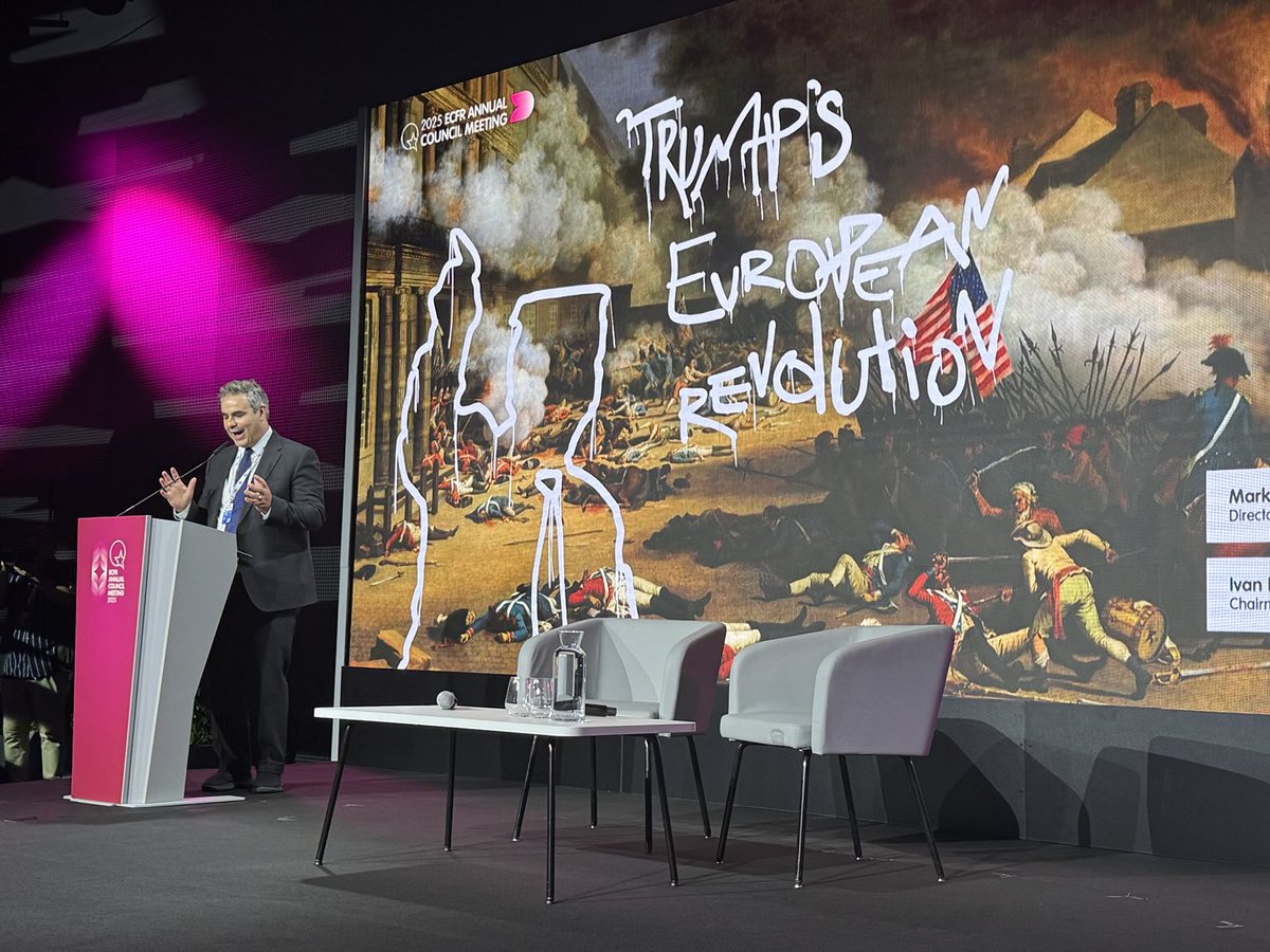 ⁦<a href="/markhleonard/">Mark Leonard</a>⁩ presents the latest <a href="/ecfr/">ECFR</a> survey (“Trump’s European Revolution”) with fascinating data on European perceptions #acm2025