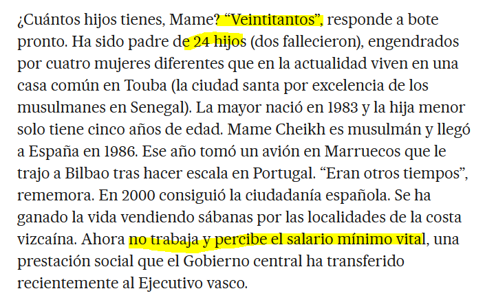 <a href="/el_pais/">EL PAÍS</a> Sin trabajo, cobrando paguita y quiere que le mantengan a "veintitantos" hijos de cuatro mujeres.
Parece un chiste, pero no, lo pagamos.