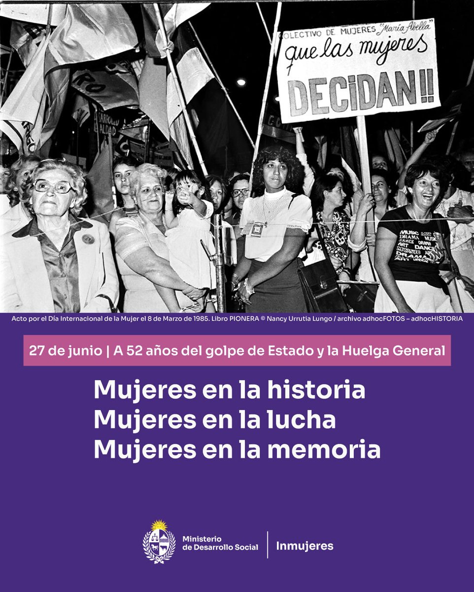 A 52 años de la Huelga General y el golpe de Estado en nuestro país, recordamos a las mujeres que resistieron a la dictadura cívico-militar.

Reafirmamos nuestro compromiso con la verdad, la justicia y los derechos humanos.