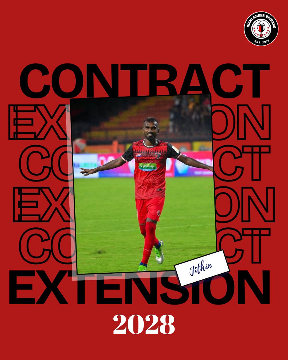 Highlander Brigade (@highlanderb8) on Twitter photo Jithin MS is here to stay! 🔒💥 <a href="/NEUtdFC/">NorthEast United FC</a> secures the talented winger's services till 2028!
Let's get ready for more golazos and assists! ⚽️
#NEUFC #WWTTT #ISL" Jithin MS is here to stay! 🔒💥 <a href="/NEUtdFC/">NorthEast United FC</a> secures the talented winger's services till 2028!
Let's get ready for more golazos and assists! ⚽️
#NEUFC #WWTTT #ISL"