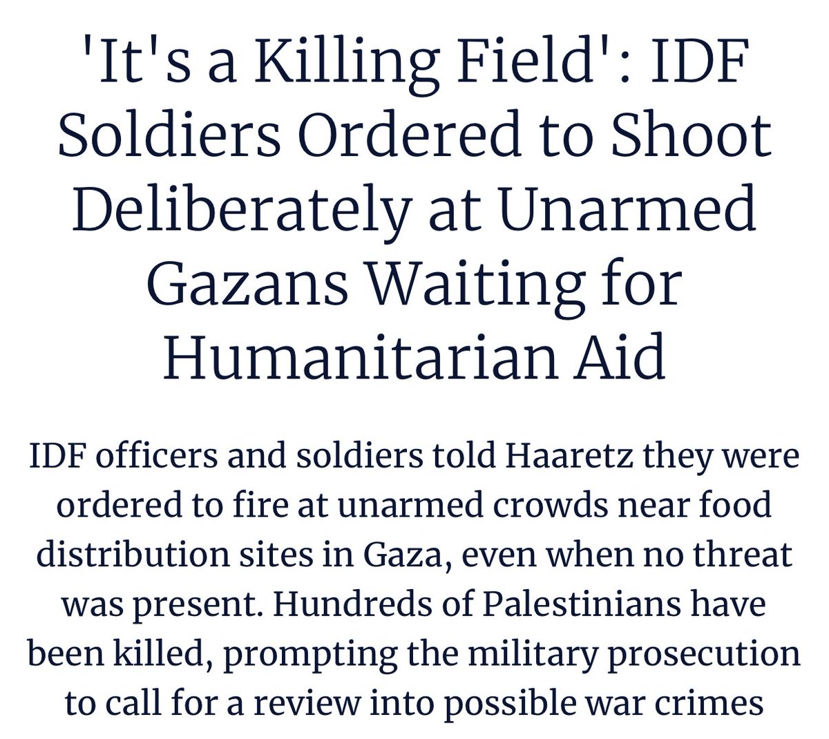 Once again, Israeli soldiers confess to being ordered to slaughter unarmed civilians, but await the genocide apologists appearing on your TV any minute now to explain why Israel is only defending itself.