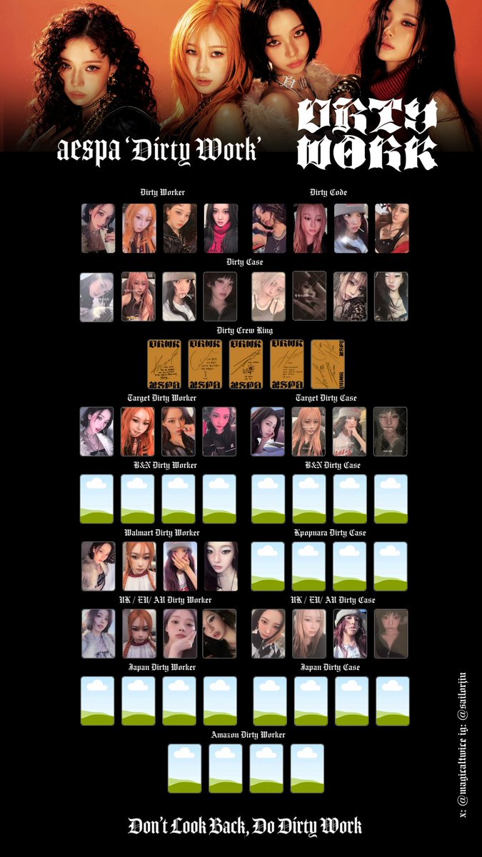 aespa dirty work カリナ ジゼル ウィンター ニンニン トレカ Aespa Dirty Work Full Photocard Template Karina Giselle Winter