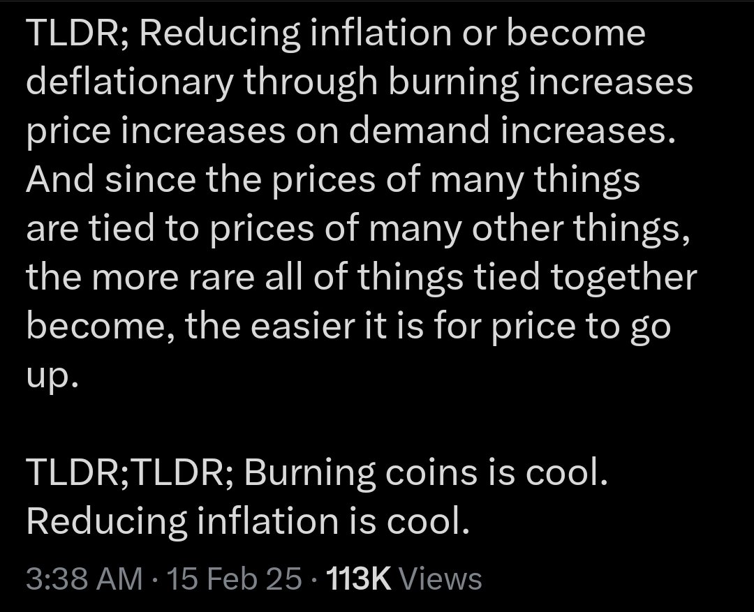 Richard Heart is now a fan of burning and deflationary mechanisms. Hex inflates though. Does this now mean he doesn't believe in Hex? 

If you comment something about how T Shares are deflationary, I will block you...