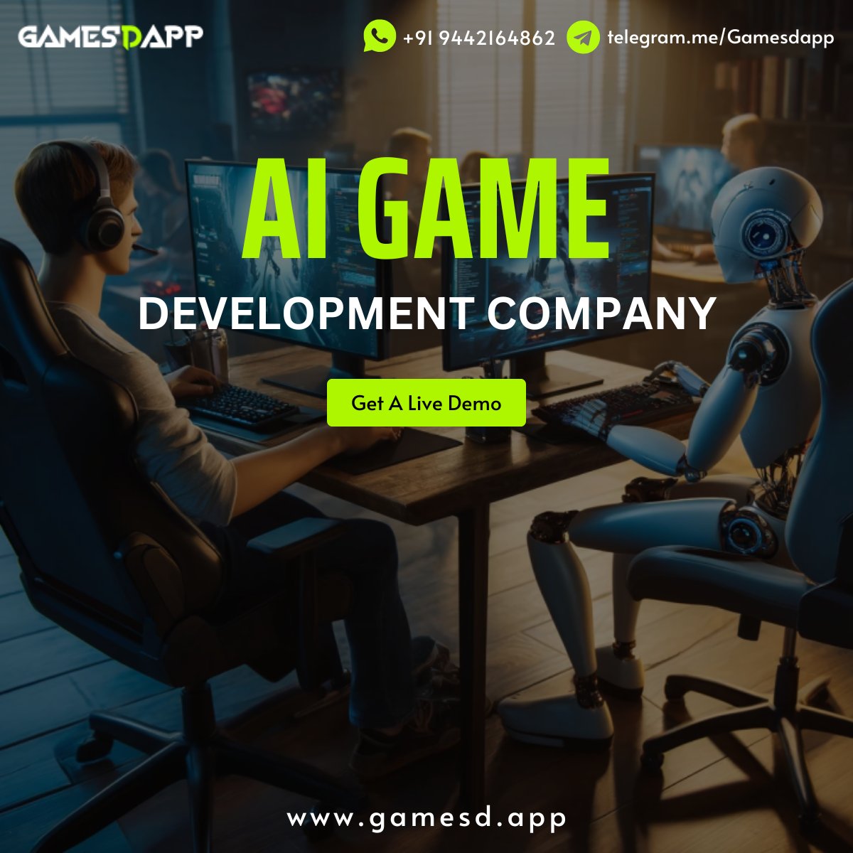 GamesDapp's tweet image. Smarter Games. Smarter Players.

Revolutionize gameplay with AI-powered features – from adaptive NPCs to intelligent environments.

Let your game think, adapt, and challenge like never before &amp;gt;&amp;gt; gamesd.app/ai-game-develo…

#AIGameDevelopment #SmartGames #GamingWithAI #GameAI