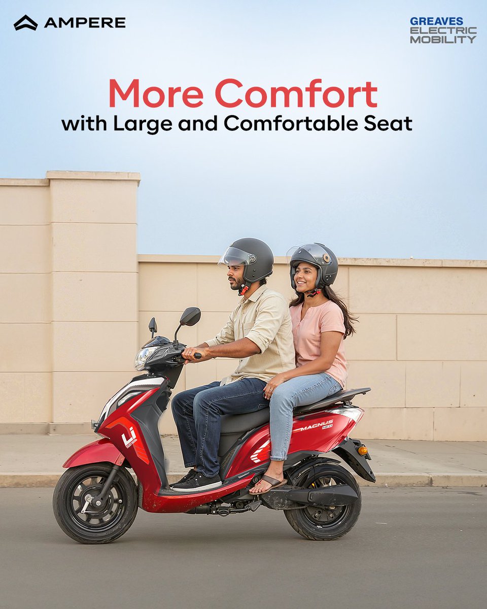 ampere_ev's tweet photo. Get the complete EV experience with the Ampere Magnus Neo! Built to go the distance with the Power of More.
Book India’s loved scooter today and join the trust of 3L+ happy families.

#GreavesElectricMobility #AmpereEV #SustainableMobility #MagnusNeo https://t.co/9TNEiFjKSd