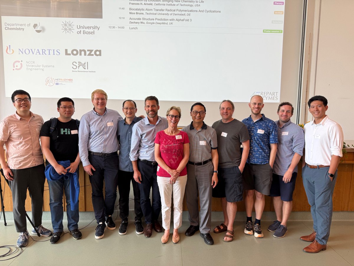 francesarnold's tweet image. Really enjoying #Repartzymes Repurposed and Artificial Enzymes meeting organized by #TomWard of Uni. Basel. Many former group members are here! rep.artzymes.info