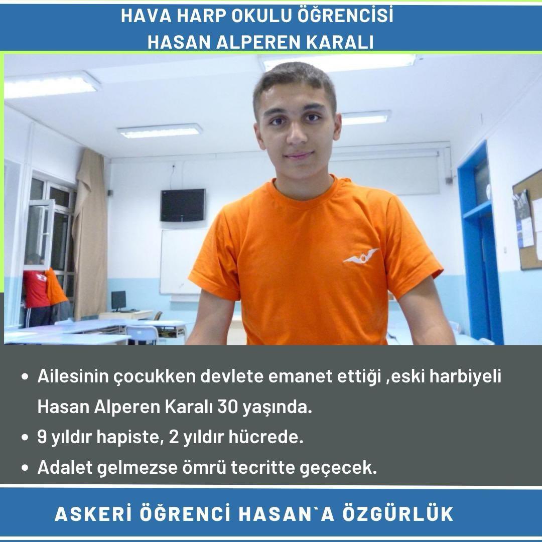AskeriÖğrenci HasanaÖzgürlük 15 Temmuz’dan sonra masumiyet karinesi ve adil yargılanma hakkı ihlal edilerek müebbet cezalar verilen oğluma özgürlük istiyorum  Artık bir çözüm BULUNMASI elzemdir!