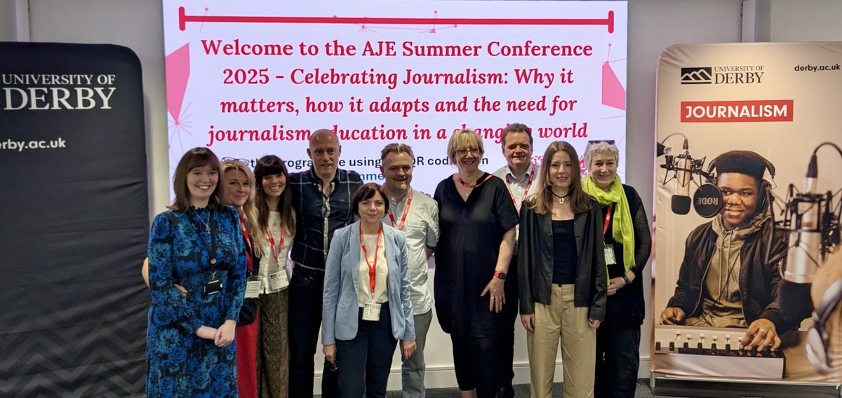 The Assn for Journalism Education summer conf over for 2025. Great papers &amp; inspiring keynotes. Caught up with old friends &amp; made new ones. Honoured to’ve been invited to serve on <a href="/TheAJEUK/">TheAJEUK</a> cttee again. Thanks to <a href="/DerbyUni/">University of Derby</a> and <a href="/CarolineV_Jones/">Caroline Jones</a> for being outstanding hosts. #AJE25