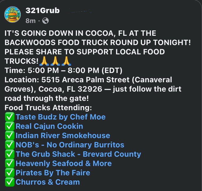 TheGrubShack_FL's tweet photo. 🔥#GrubOut @ #TheGrubShack_Brevard

🌴 https://t.co/3bbEaCOWnP https://t.co/4uyu3iAxS2