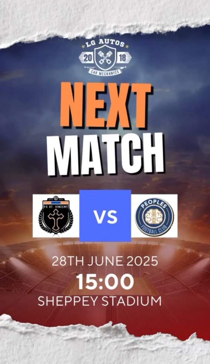 FC St Vincent (@fcstvincent) on Twitter photo π¨TOMORROWπ¨ we face <a href="/peoples_fc/">The Peoples FC (MHM.)π§ π£#Mentalheathmatters.</a>, this will be our Gaffa <a href="/bwoods1989/">Bill</a> last game in charge as he hands the reigns over.
We are raising money for <a href="/BritishHeart_1/">British Heart Foundation</a> and <a href="/DementiaUK/">Dementia UK</a>
Please come down and support the lads at <a href="/SheppeyUFC/">Sheppey United FC</a> 3pm Kick off. π¨TOMORROWπ¨ we face <a href="/peoples_fc/">The Peoples FC (MHM.)π§ π£#Mentalheathmatters.</a>, this will be our Gaffa <a href="/bwoods1989/">Bill</a> last game in charge as he hands the reigns over.
We are raising money for <a href="/BritishHeart_1/">British Heart Foundation</a> and <a href="/DementiaUK/">Dementia UK</a>
Please come down and support the lads at <a href="/SheppeyUFC/">Sheppey United FC</a> 3pm Kick off.