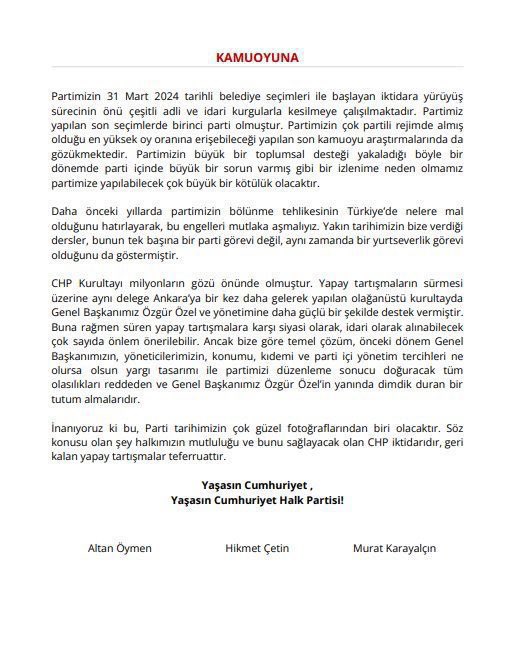 Dr. Ali Haydar Fırat (@alihaydarfirat) on Twitter photo Yaşasın Cumhuriyet, 
Yaşasın Cumhuriyet Halk Partisi! Yaşasın Cumhuriyet, 
Yaşasın Cumhuriyet Halk Partisi!