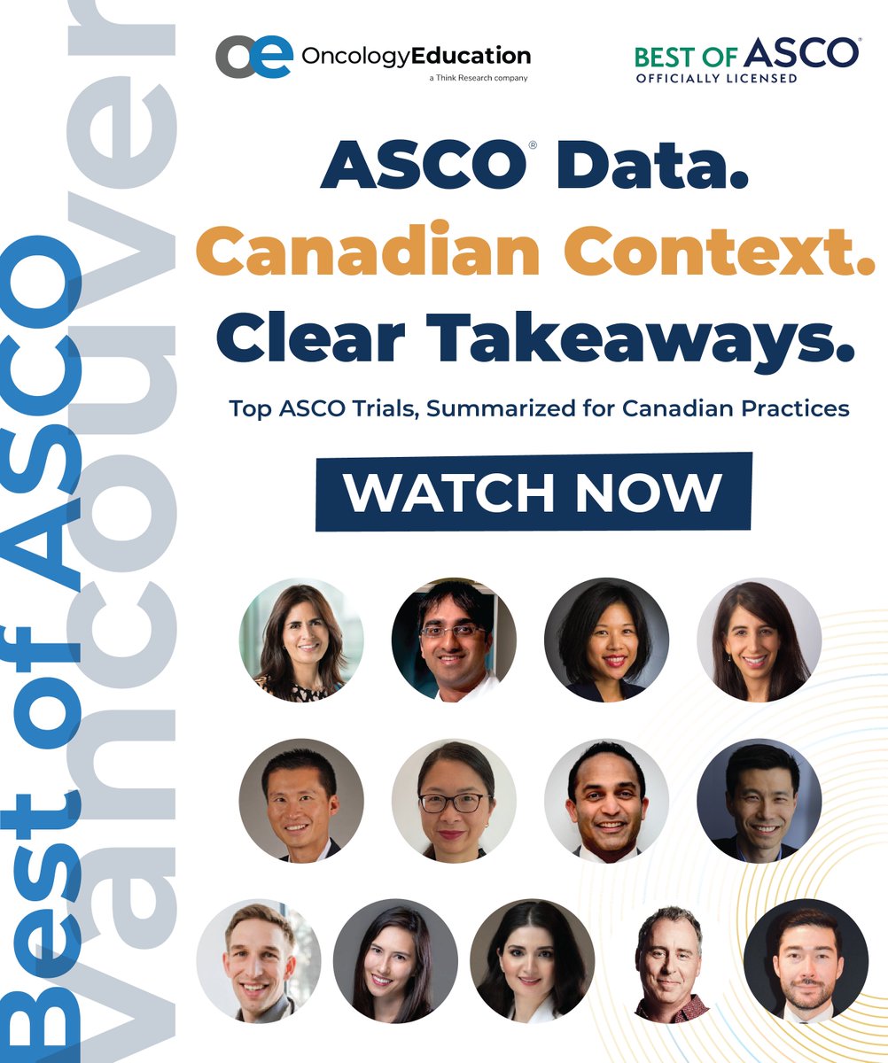 OncEd's tweet image. What ASCO® data will actually change your practice?
Canadian oncology leaders share real-world takeaways and insights for Western Canadian practices, and review what to watch for next.
📺 Best of ASCO® Vancouver Conference content now on demand → ow.ly/RSjz50WhEXw
