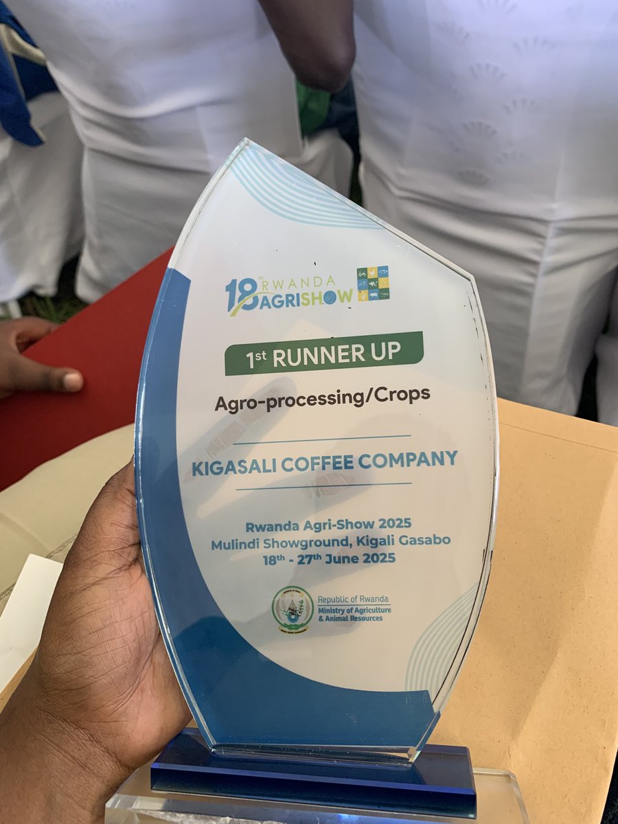 KigasaliLcoffee's tweet photo. Proud to be awarded First Runner-Up in Agro-Processing at the 2025 Agrishow in Mulindi! When we say Black Nile Coffee is the best, we truly mean it. Proudly processed in Rwanda, enjoyed around the world. ☕🇷🇼 #BlackNileCoffee https://t.co/Y9rLmwGjNp